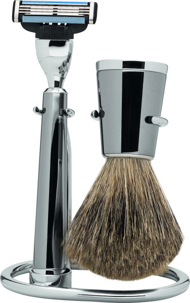 Erbe scheerset | Mach3® | Metaal Titanium geraffineerd | dassenhaar "NEW YORK"