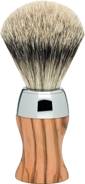 Scheerkwast zilverkleurig olijfhout "Premium Design MILANO" 7907
