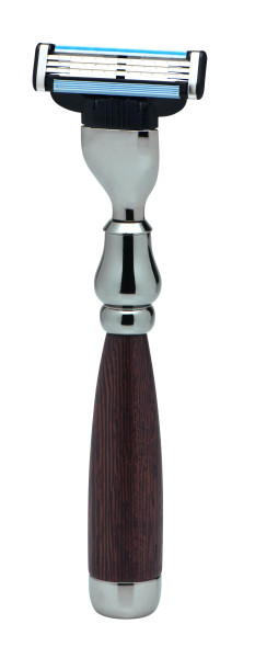 Rhodium scheerapparaat, Gillette Mach3 wengé hout