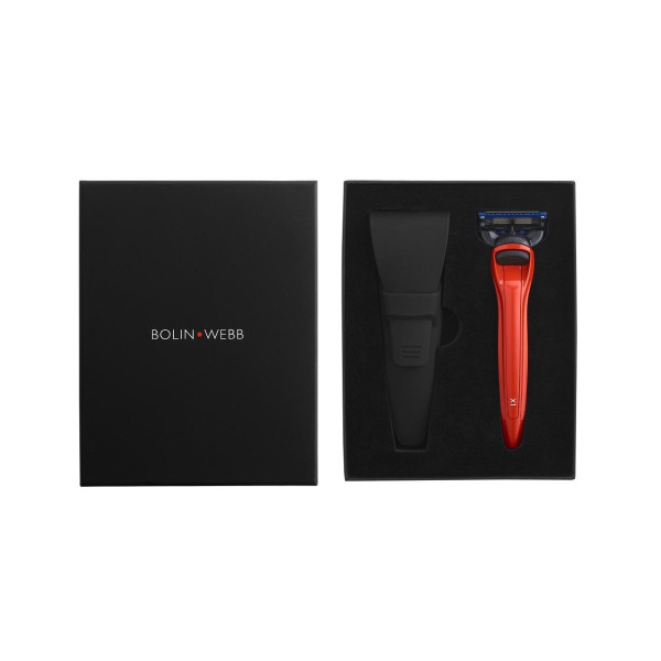 X1 Coffret cadeau Cooper Red avec rasoir humide et etui à rasage "Case"
