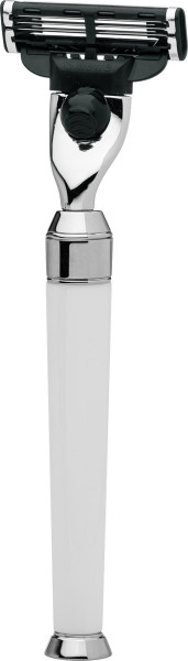 Rasoir | Gillette® Mach3® | résine précieuse blanche Série "Premium Design Paris"