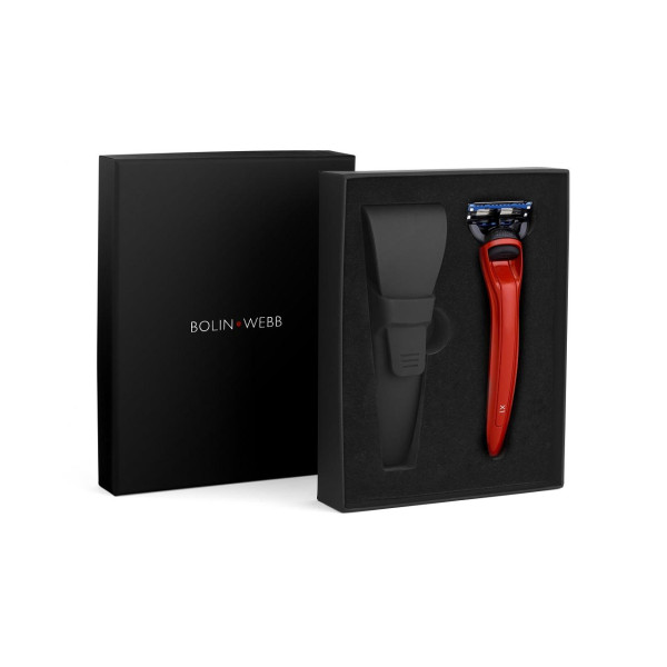 X1 Coffret cadeau Cooper Red avec rasoir humide et etui à rasage "Case"