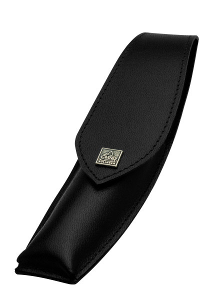 Etui en cuir de pour rasoir, noir