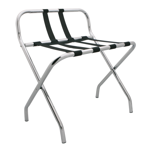 Kofferrek van stalen buizen, scharnierend in chroom mat beschermende rugbeschermer