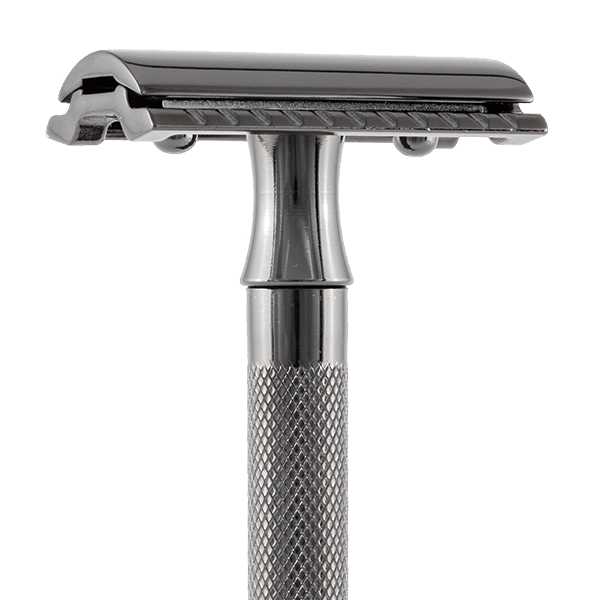 Safety razor 23 zwart | lang handgreep | verchroomd