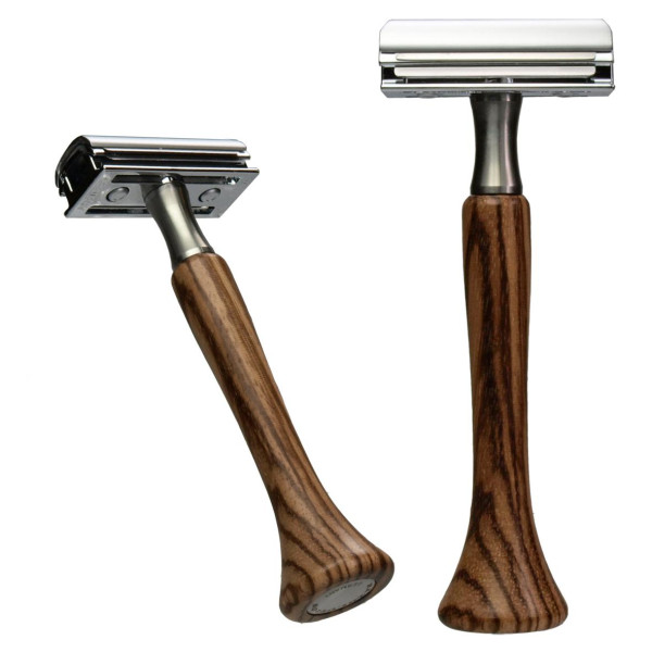Safty Razor Razolution 2 Kanten & 4 Kanten, houten handvat Zebrano